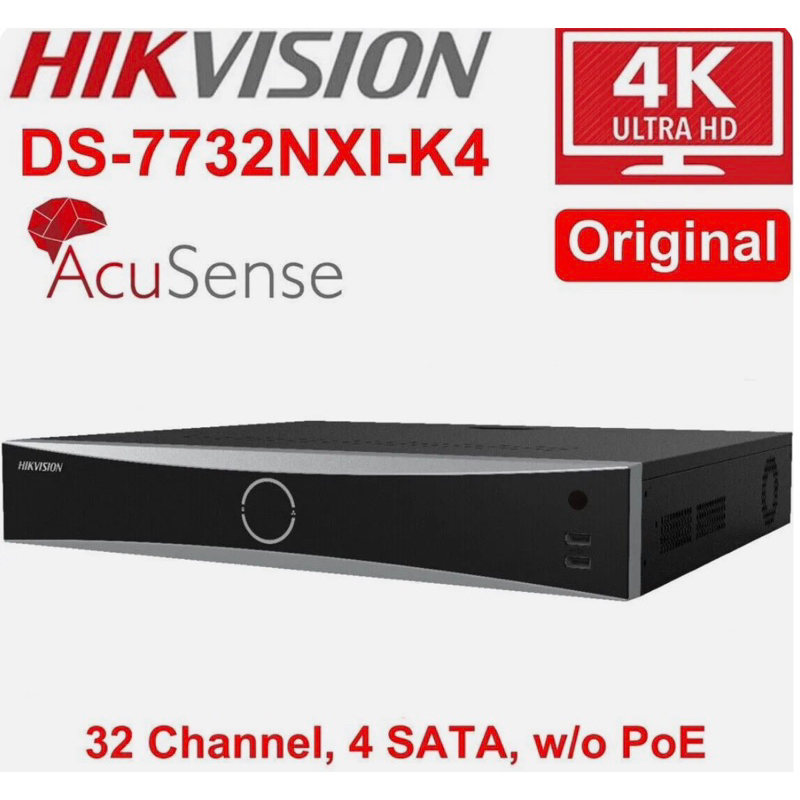 HIKVISION กล้องวงจรปิด DS-7732NXI-K4 32CH 1.5U K Series AcuSense 4K NVR