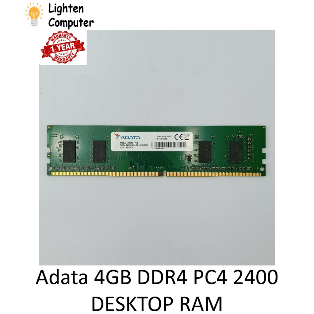 Adata DDR4 2400Mhz 4GB / 8GB | PC4-2400T | DESKTOP RAM - มือสอง