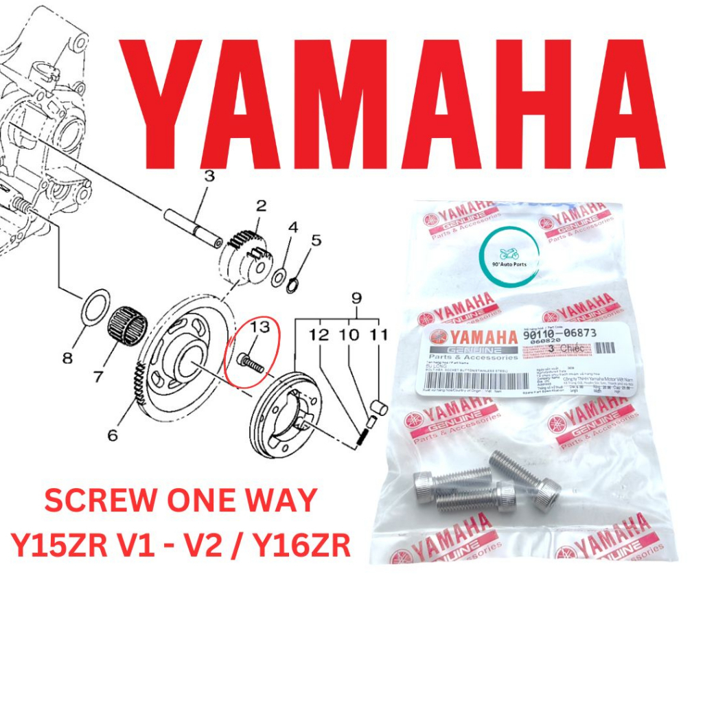 !! SCREW ONE WAY STARTER SKRU ONE WAY MAGNET YAMAHA Y15ZR Y15 ZR V1 V2 Y16ZR Y16 ZR STARTER ONE WAY 