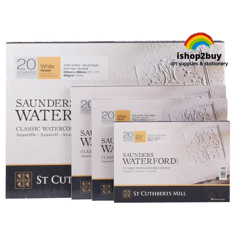 St Cuthberts Mill Saunders Waterford Series Watercolor Paper Aquarell Block 300g หยาบ / Cold Pressed
