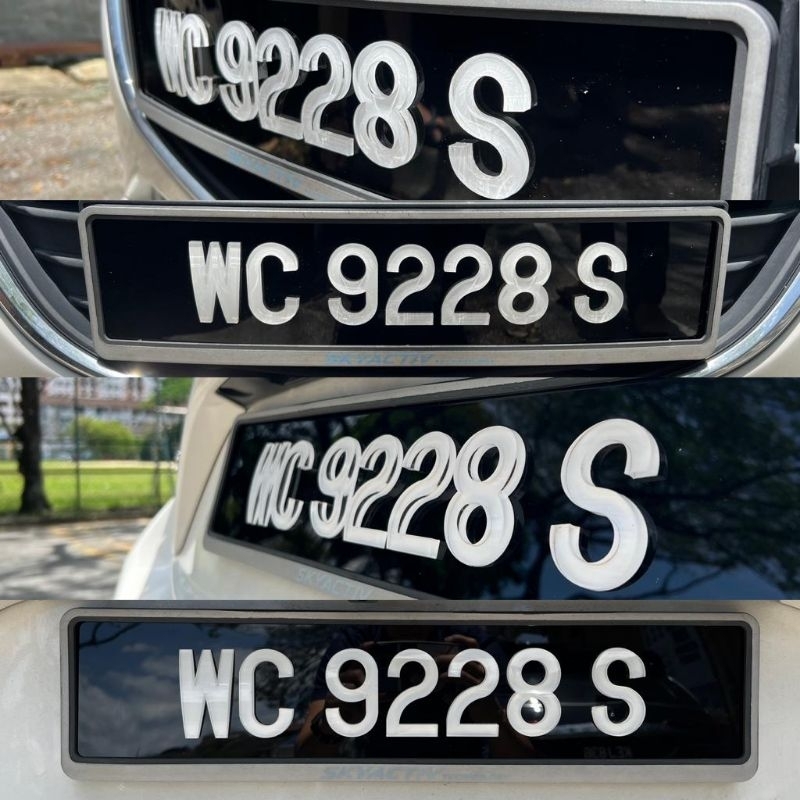 ดีไซน์ใหม่ (รหัส: L68~LK2)CURVE Nombor Kereta 3D Krystal / Number Rumah / Number Meja / Number offic