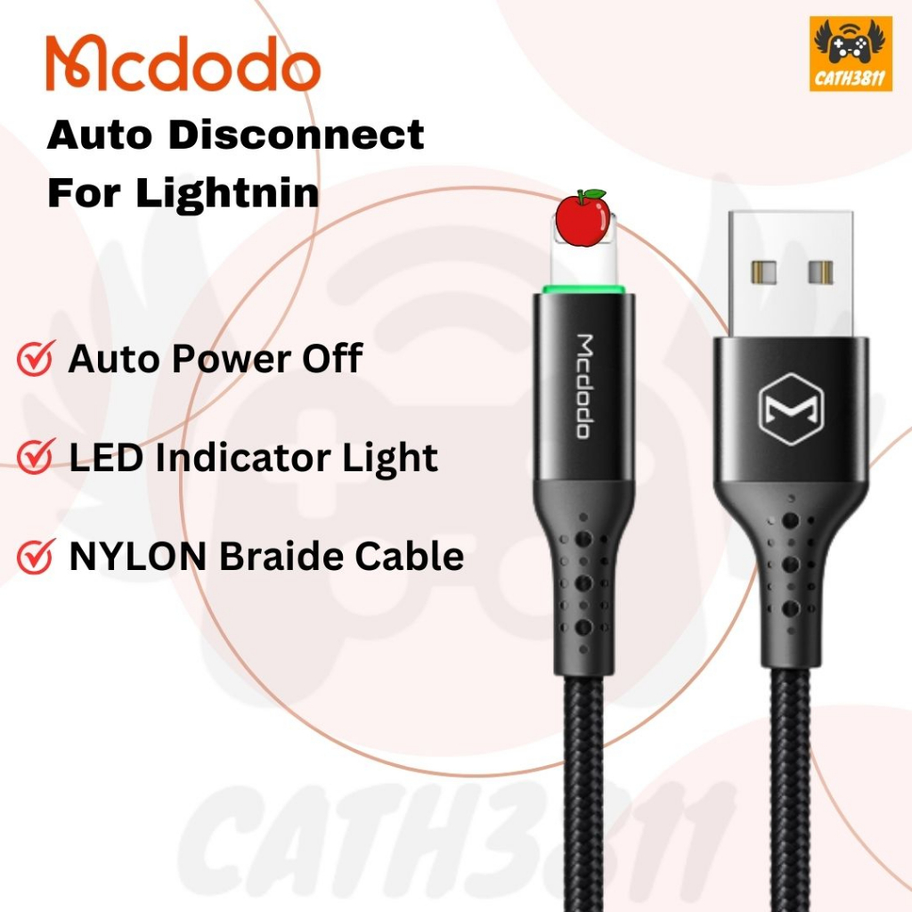Mcdodo Honeycomb Series 3A Auto Power off iP LED Fast Charging USB Cable CA-741