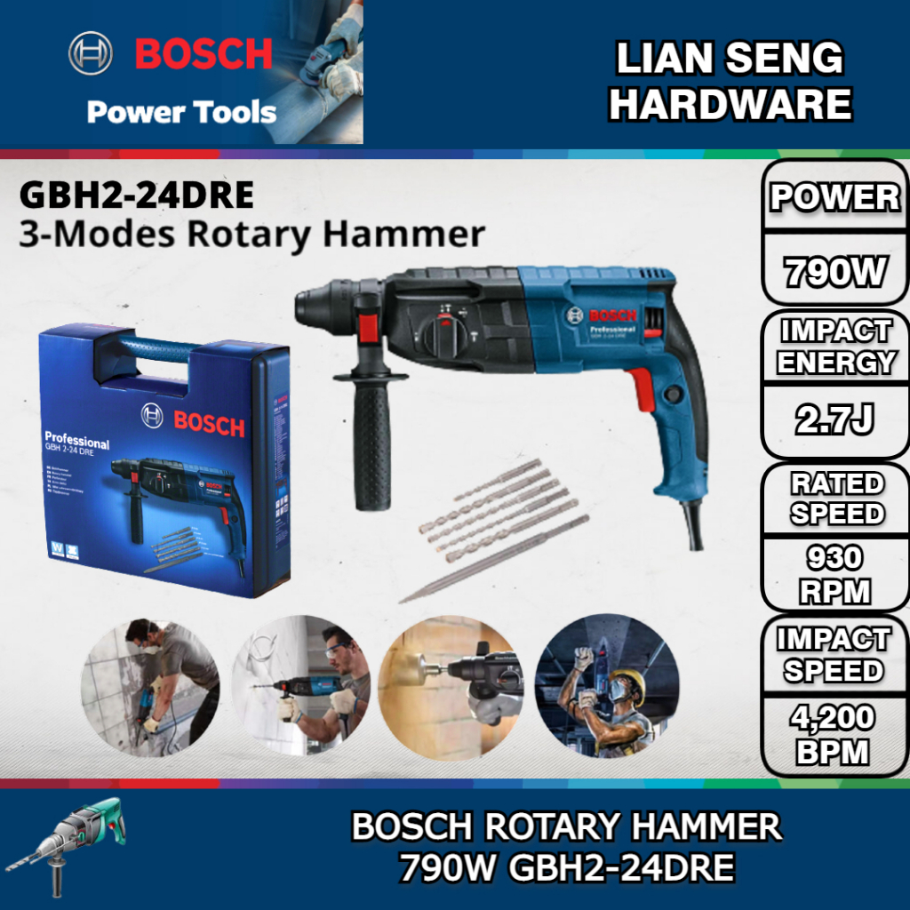 BOSCH ROTARY HAMMER 790W GBH2-24DRE