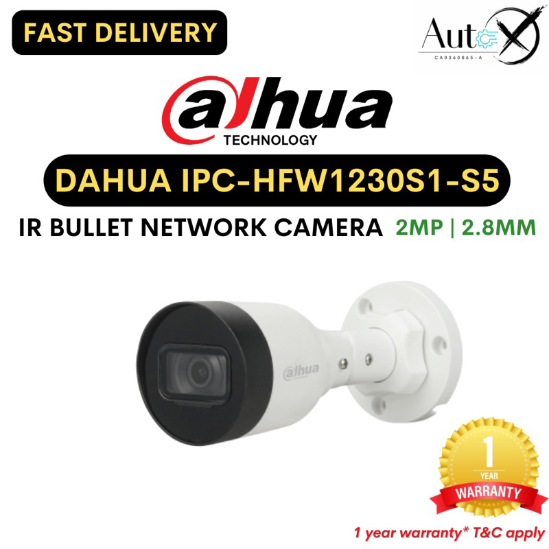 DAHUA IR Bullet Network Camera IPC-HFW1230SCP-S5-036P | 2MP 2.8มม