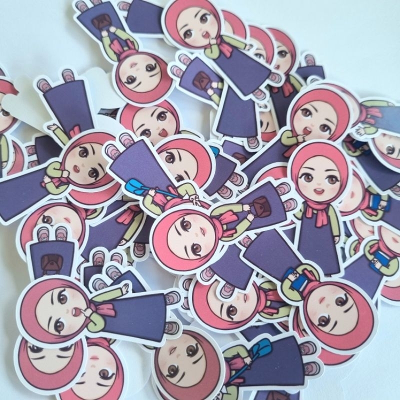 1SET [6 ชิ้น] Hijab girl (Liana) สติ๊กเกอร์มุสลิมสําหรับวารสารสมุดภาพวางแผน