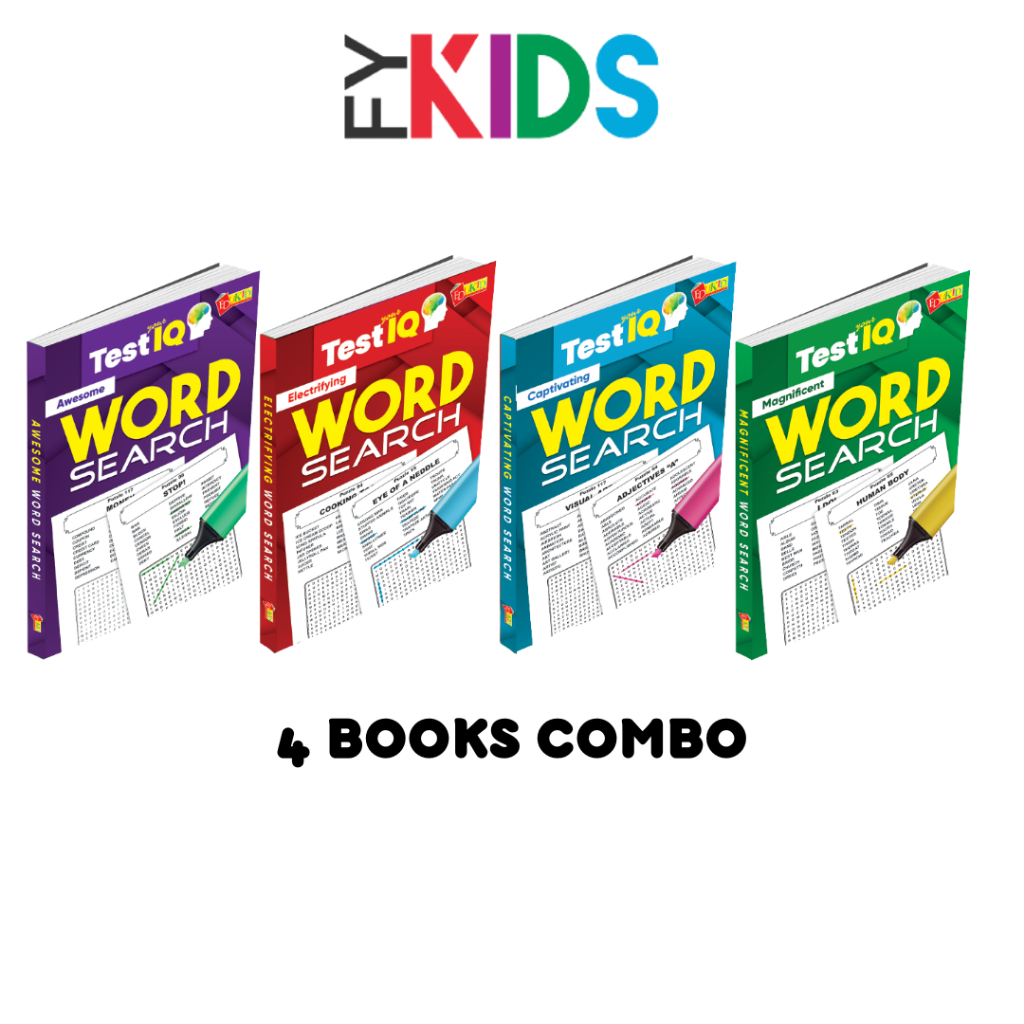 หนังสือภาษาอังกฤษ Word Search-TEST YOU IQ Word Search-Look For Words-Books-Words Search Book-Books Find