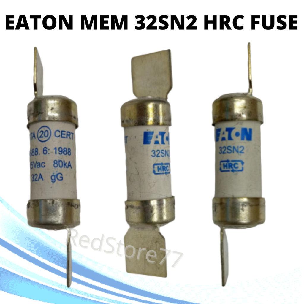 Eaton MEM 32A 32SN2 HRC FUSE สําหรับ VERTEX FUSE CARRIER USE / 2 ใบมีด / FUSE HITAM FIUS MEM FUSE ME