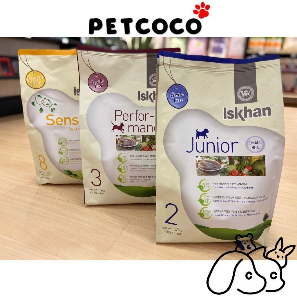 PetCoCo 🐾 Korea Iskhan Dog Dried Food Grain-Free Baby Starter Soft Salmon Sensitive Skin Weak Tooth 