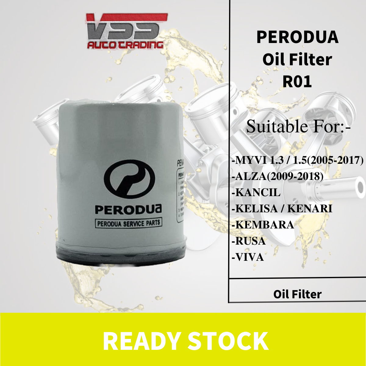 กรองน้ํามันเครื่อง Perodua 15601-00R01 & 15601-00R02