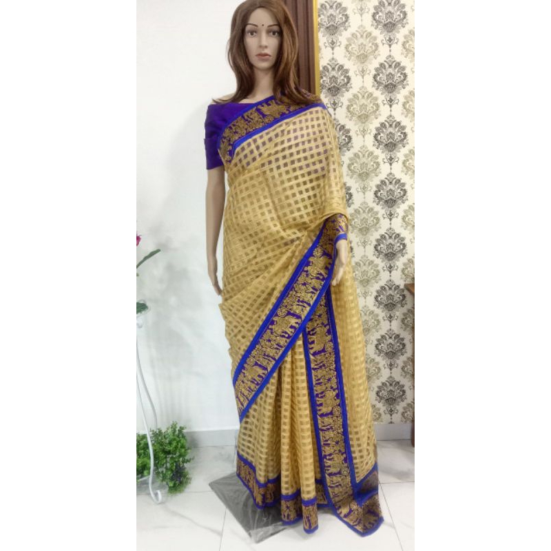 Saree / Cotton Saree / Silk Cotton Saree / Soft Cotton Saree / Kain Saree อินเดีย