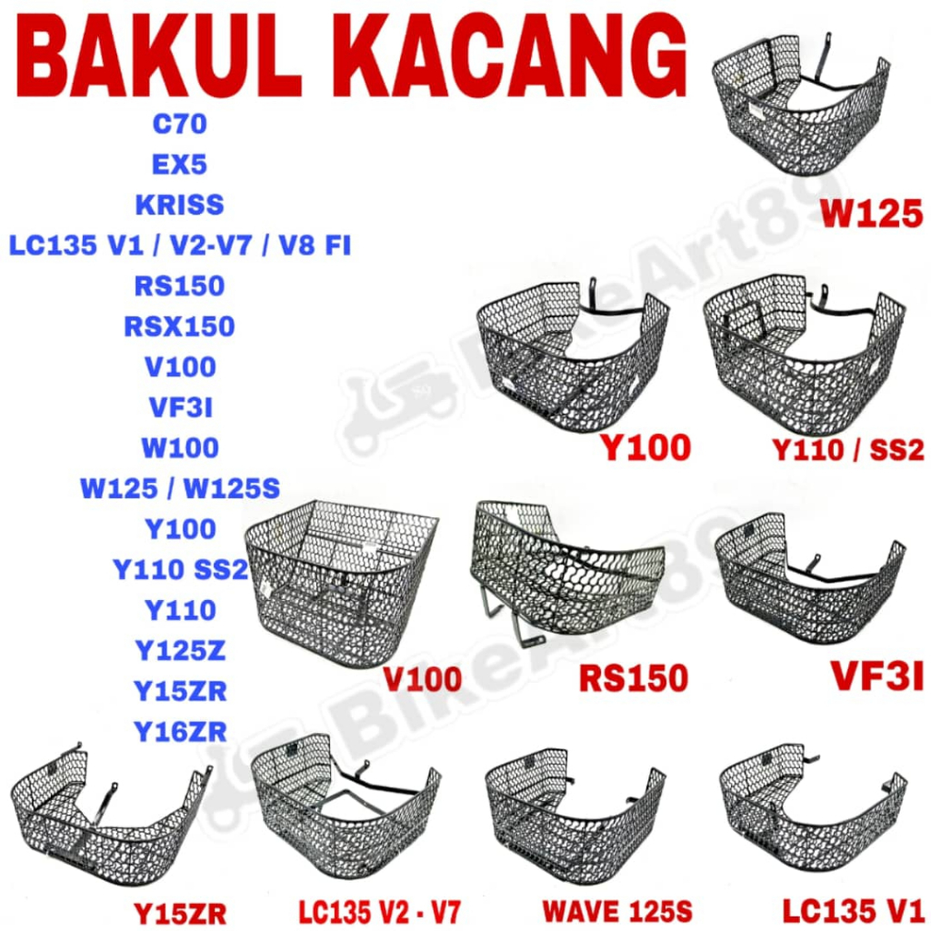 Kacang 88 ตะกร้า Bakul (Besi Tebal) อุปกรณ์เสริม LC135/KRISS/Y100/C70/SS2/EX5/DREAM/ADV/WAVE/RS/S125