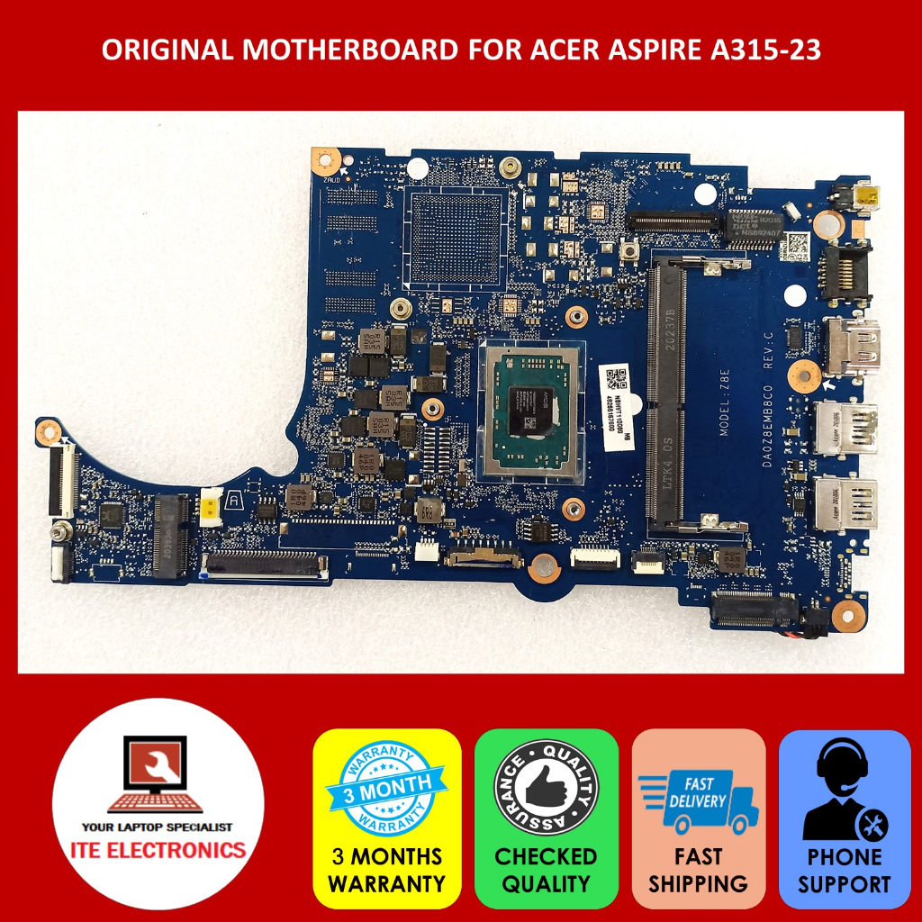 ใหม่ ACER ASPIRE A315-23 SERIES แล็ปท็อป MOTHERBOARD DA0Z8EM8CD NBHVT11008 AMD ATHLON 3020E
