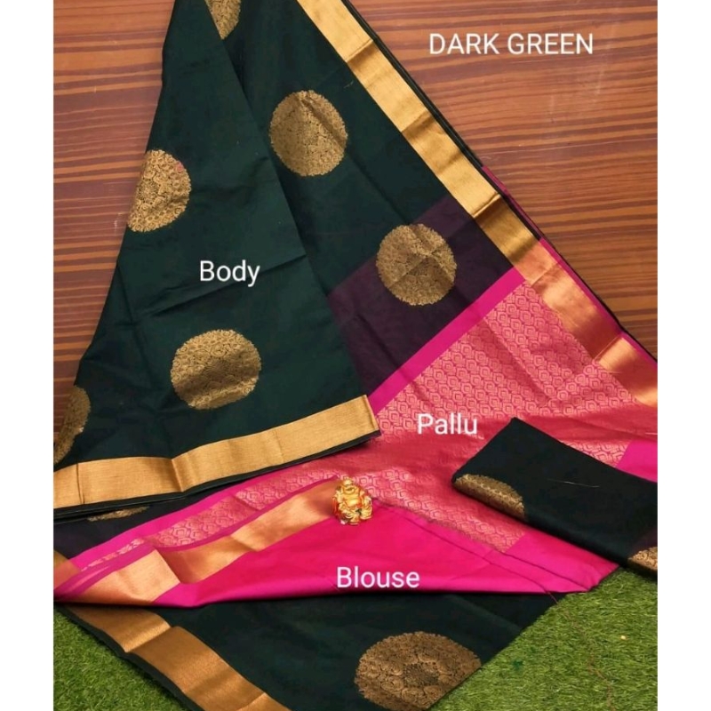 Saree Silk Saree นุ่มพร้อมเสื้อ Contrast / Saree งานแต่งงานสําหรับผู้หญิง / Saree เพื่อนเจ้าสาว