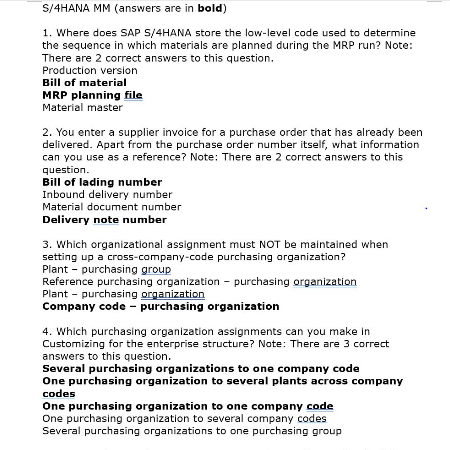 การรวบรวมคําถามการรับรองการจัดการวัสดุ S / 4 HANA พร้อมคําตอบ