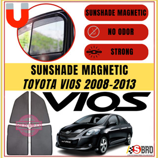 ม่านบังแดดแม่เหล็ก ป้องกันแสงสะท้อน สําหรับรถยนต์ Toyota Vios 2008-2013