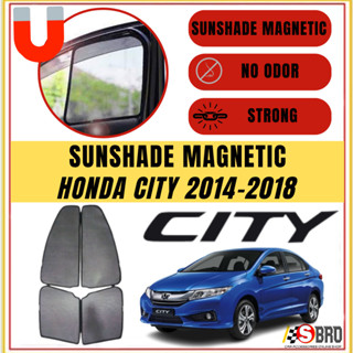 ม่านบังแดดแม่เหล็ก ป้องกันแสงสะท้อน สําหรับรถยนต์ Honda City 2014-2018 4 ชิ้น