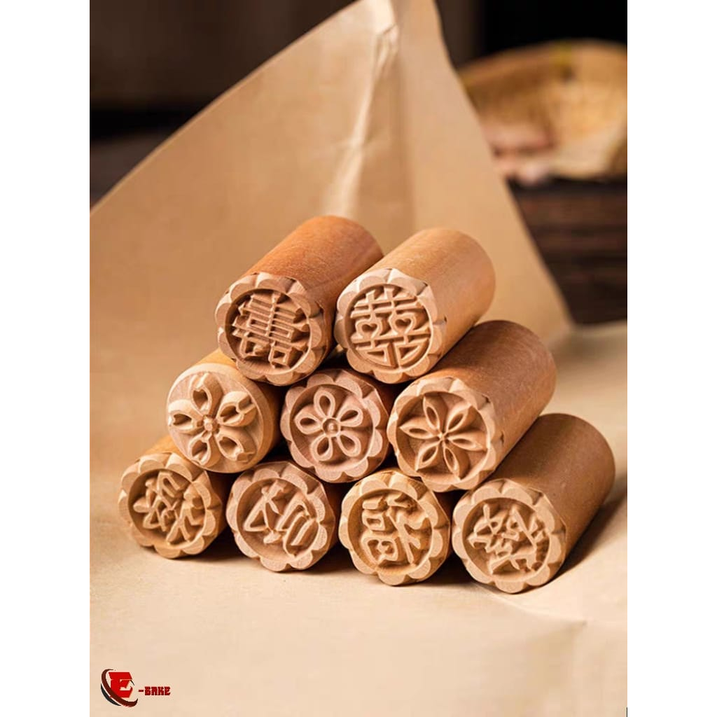 MOONCAKE STAMP SEAM WOODEN CHOP WORD CHOP PAU 1 ชิ้น