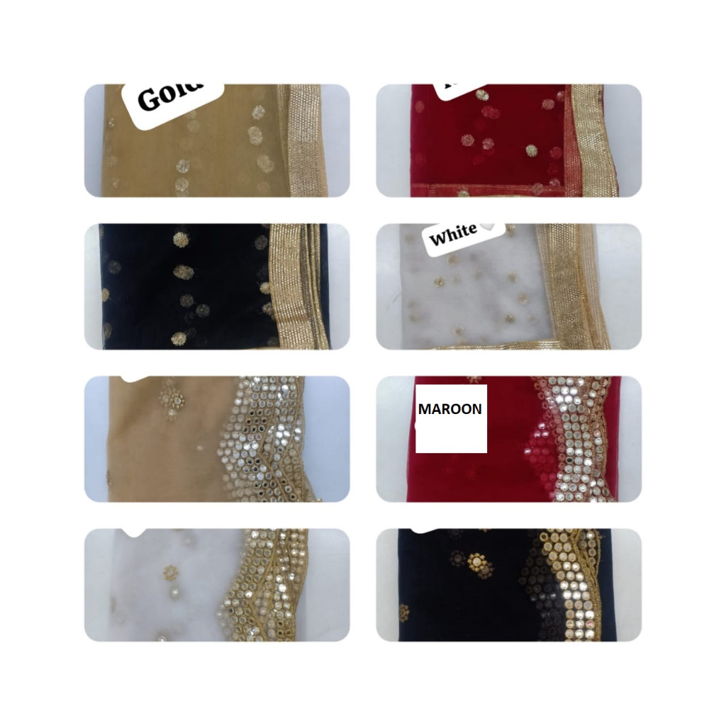 DUPATA NET FABRIC BORDER DESIGN จาก BOMBAY rks