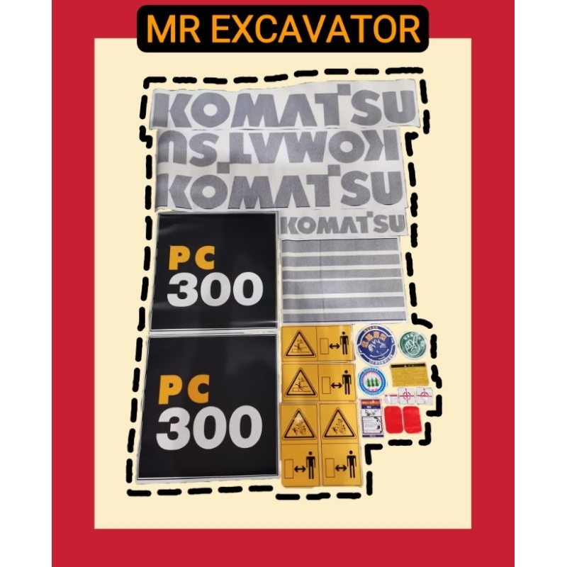 Komatsu PC PC300 PC300-7 Excavator สติกเกอร์ Mesin Stiker Excavation神手贴纸 (1 ชุด)