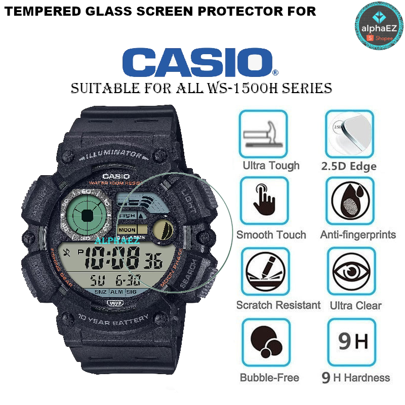 Casio WS-1500H SERIES 9H นาฬิกาป้องกันหน้าจอกระจกนิรภัย Scratch Resist W1500H WS1500H WS1500 CTG