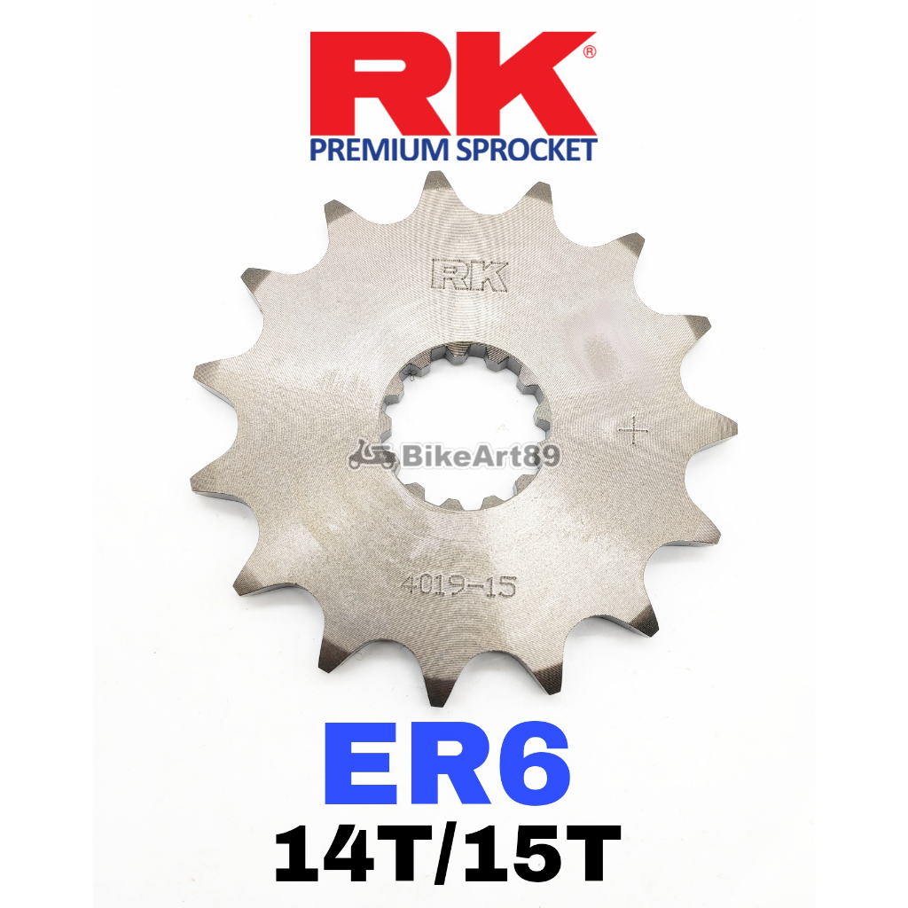 RK สเตอร์หน้า Kawasaki ER6 520 (14T - 16T) Versys 650 Ninja 650 Z650 RK520 Depan Sprocket ER6N ER6F 