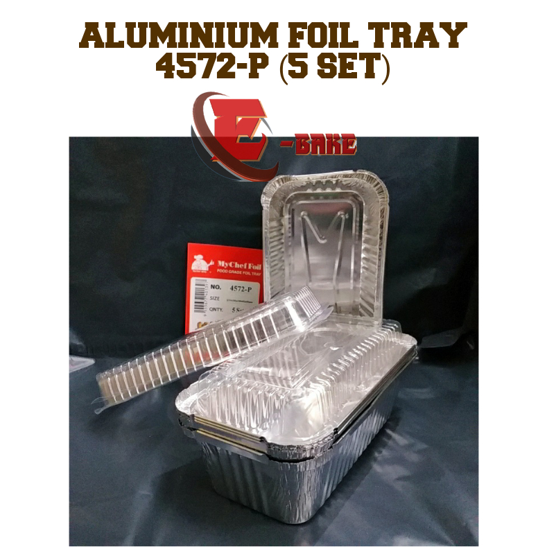 (4572- P ) (5PCS) ALUMINIUM TRAY WITH COVER