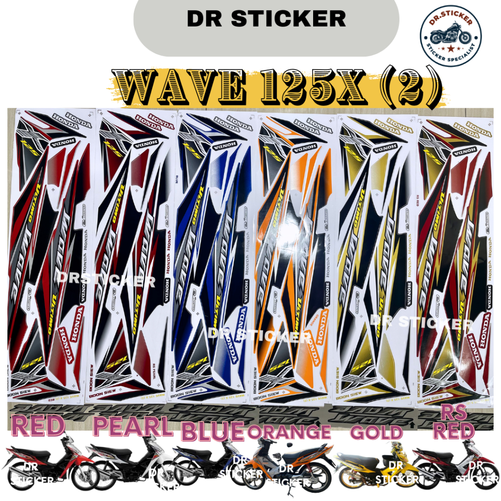 Ultimo HONDA WAVE125X Stripe Stiker Sticker WAVE 125 X WAVE ULTIMO WAVE125 X WAVEX (2) 125X BODY COV