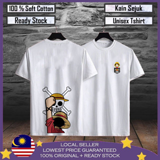 เสื้อยืด ผ้าฝ้าย 100% พิมพ์ลาย One Piece Luffy Baju พรีเมี่ยม สําหรับผู้ชาย