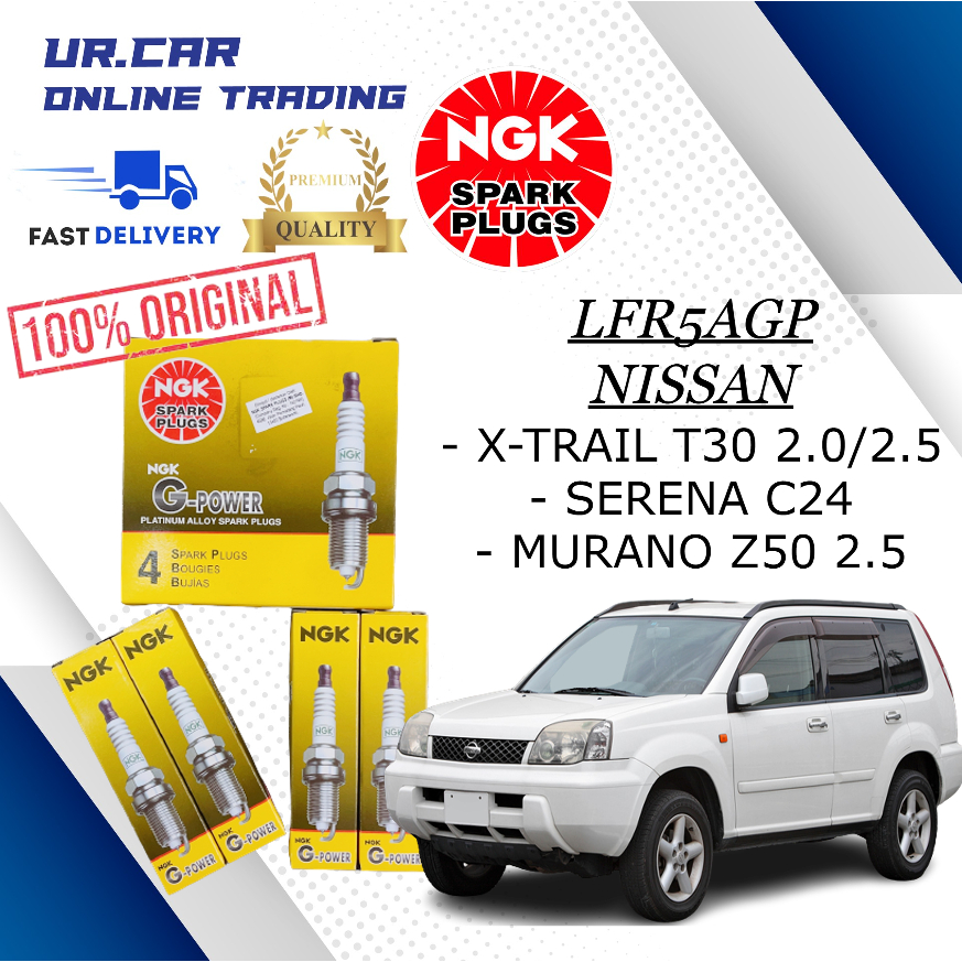 NISSAN X-TRAIL T30 2.0 / 2.5 , SERENA C24 , MURANO Z50 LFR5AGP NGK G-POWER SPARK PLUG (PRICE FOR 4 ช