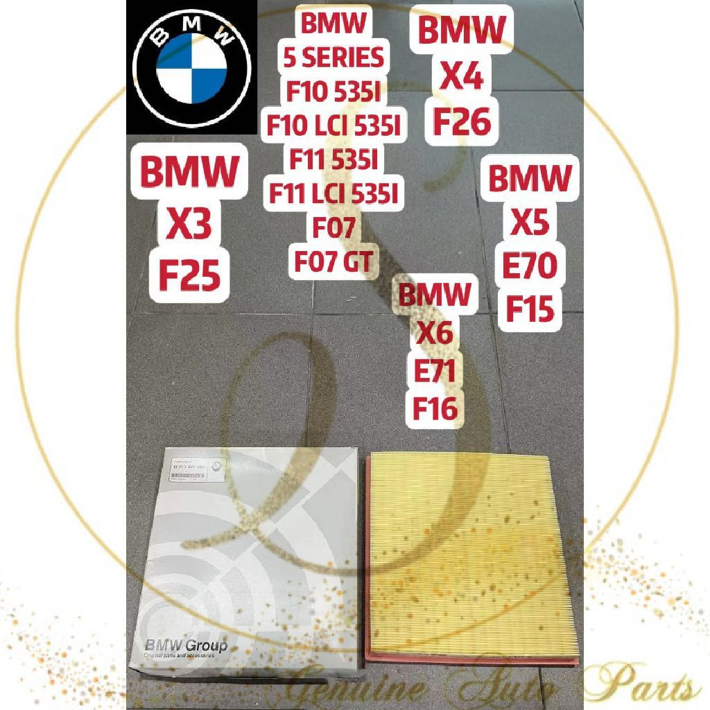 BMW N54 N55 5 SERIES F10 F11 F07 X3 F25 F4 F26 X5 E70 F15 X6 E71 F16 AIR FILTER ( 13 71 7 571 355 )