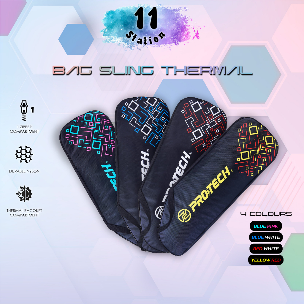 PROTECH Multicolor 1 Zip Badminton Bag - Sling Thermal
