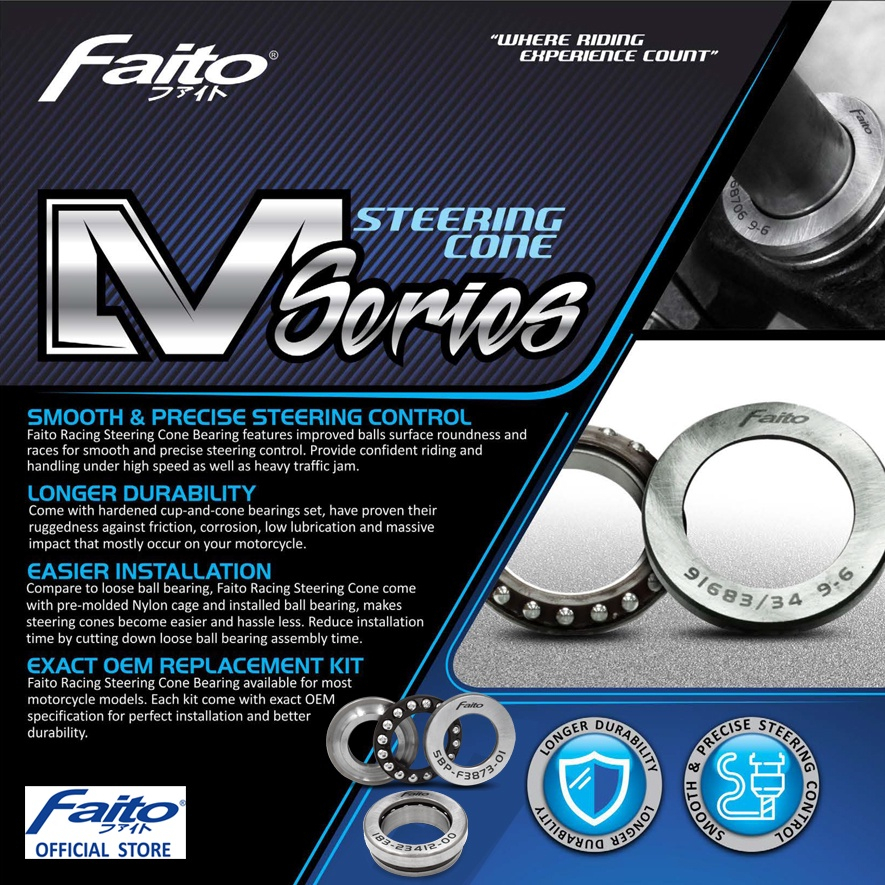 FAITO RS150 EX5 WAVE100 WAVE125 MR2 STEERING CONE BEARING RXZ BELANG150 LC135 Y15 SRL115 Y110 CONE B