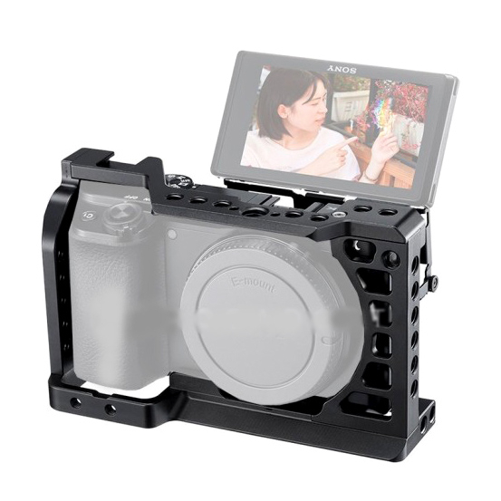 กรงกล้อง Sony A6000 A6100 A6300 A6400 A6500 Rig Mirrorless พร้อม Cold Shoe Mount Arri 3/8" & 1/4 นิ้