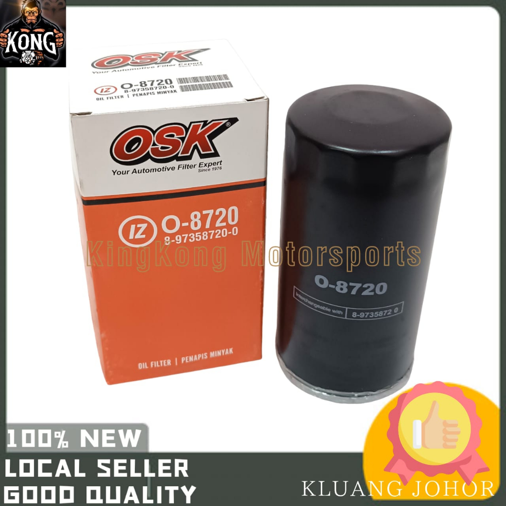 ISUZU D-MAX 2.5CC RT150(2012-2015) 3.0CC (2012-2018) OSK O-8720 กรองน้ํามันเครื่อง PENAPIS MINYAK 4X