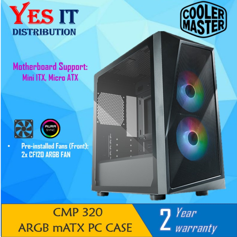 เคสพีซี Cooler Master CMP 320 ARGB M-ATX ( CP320-KGNN-S00 / CP320-KGNN-S01 )