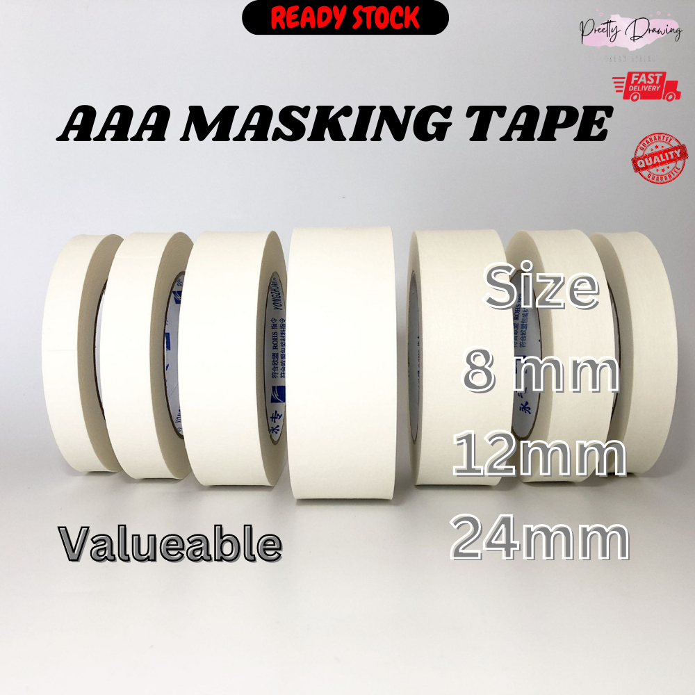 Masking Tape 8mm 12mm 24mm (15 YARDS) เทปกระดาษ / ราคาเทปกระดาษ