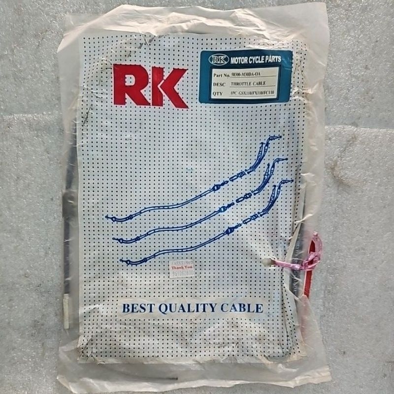 GSX110/FX110/FC110 สาย THROTTLE RK SUZUKI GSX 110 KEBEL TALI MINYAK/CABLE MINYAK