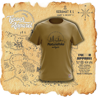 Naturehike เสื้อยืด ผ้าฝ้าย 100% พิมพ์ลาย Cetak Premium