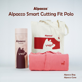 Alpacco AP Smart Cut Fit เสื้อโปโล แขนสั้น ผ้าฝ้าย โพลีเอสเตอร์ สีมาการอง สีแดง สําหรับผู้ชาย