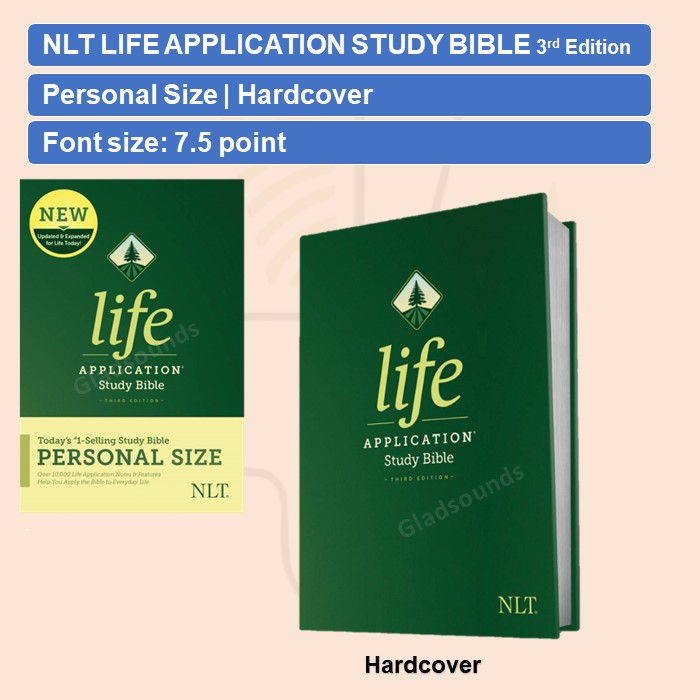 NLT Life Application Study Bible ขนาดส่วนบุคคลปกแข็ง