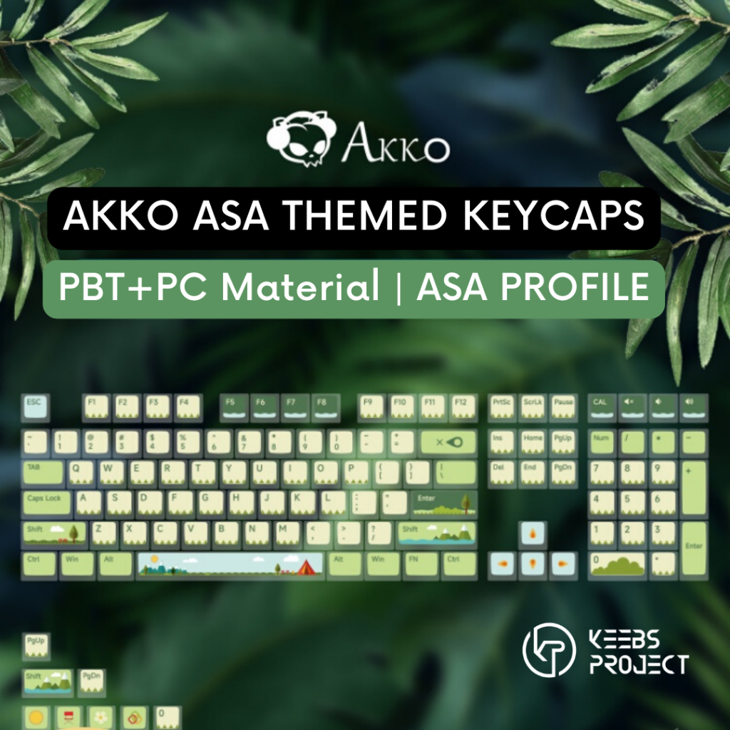 Akko Pudding Keycap Set PBT Mountain and Rivers Blue Grape ASA Profile Mechanical Keyboard Keebsproj
