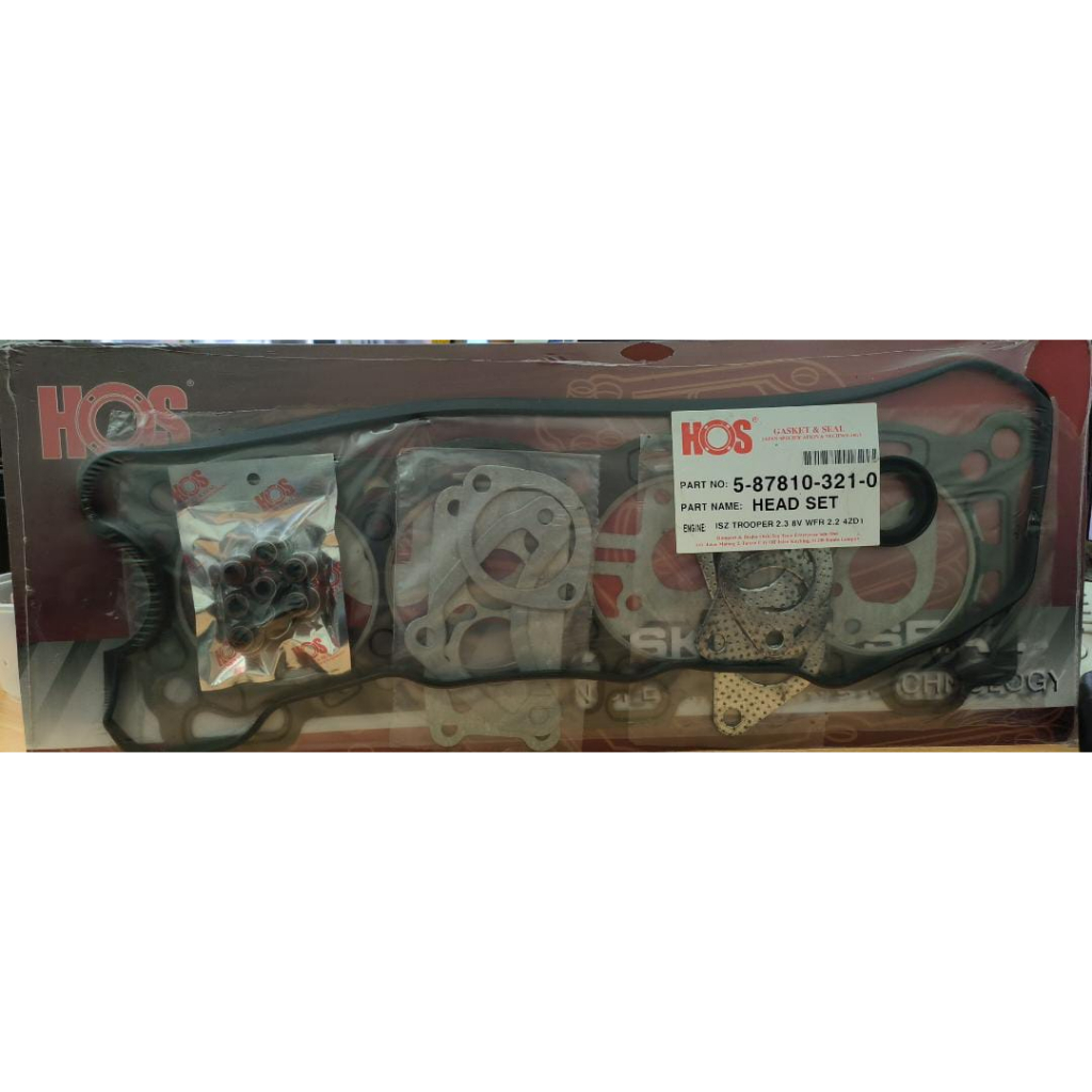 [ HOS ] ISUZU TROOPER 2.3 8V,WFR 2.2 2.3 (P) 4ZD1 [ TOP SET ] 5-87810-321-0-CARBON-HOS