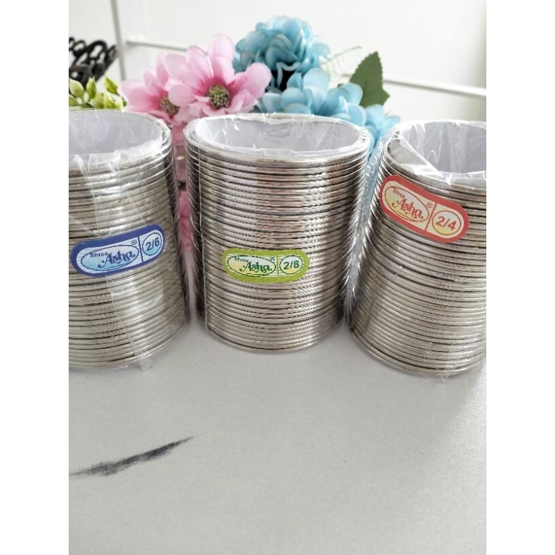 Gelang Premium Metal design กําไลข้อมือสีเงินและสีทอง Gelang Bollywood ชุด 12 ชิ้น