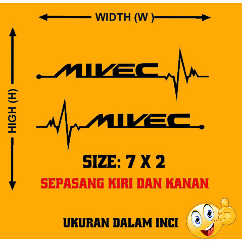 สติ๊กเกอร์ MIVEC PROTON WIRA WAJA PEORDUA HONDA
