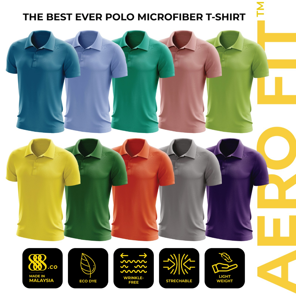 888.เสื้อยืด CO MICROFIBER POLO COLAR (FAST-DRY/COOL-MAX) ANTI-BACTERIA MIX COLOR