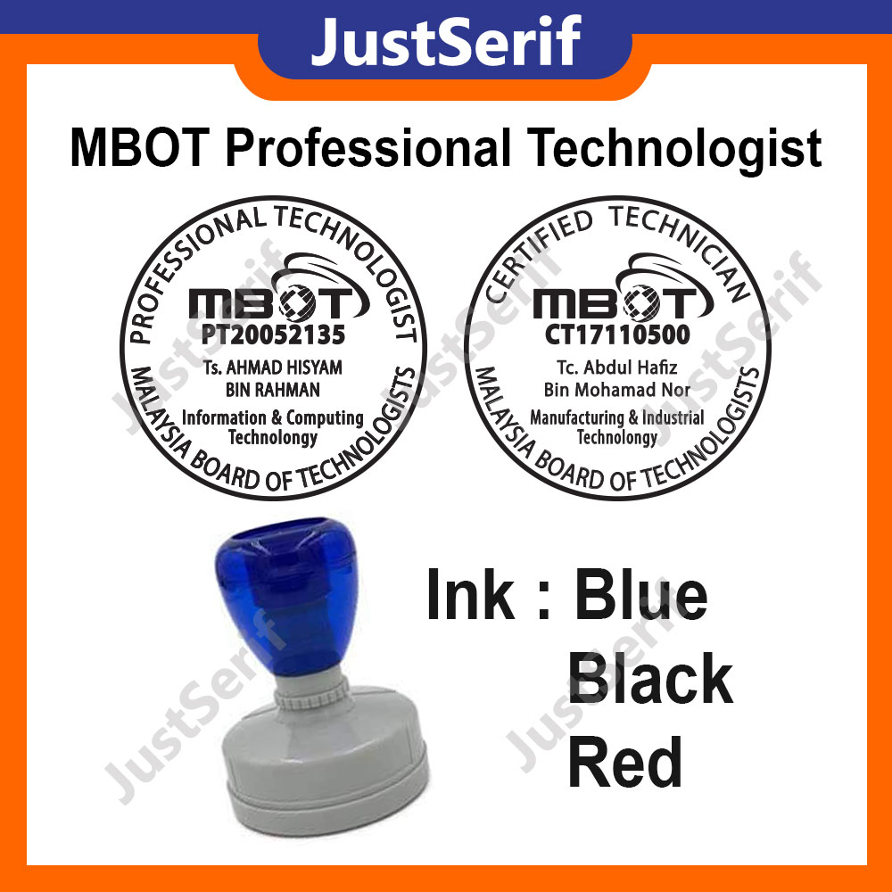 Cop Siap Ada Ink MBOT Board of Technologists / Pre Ink MBOT Stamp Board of Technologist