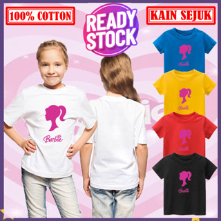 เสื้อยืด ผ้าฝ้าย 100% พิมพ์ลาย Barbie Baju Kanak2 Perempuan สําหรับเด็ก