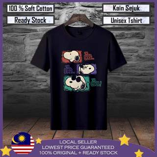 เสื้อยืด ผ้าฝ้าย 100% พิมพ์ลาย Snoopy Baju Viral Lelaki พรีเมี่ยม สําหรับผู้ชาย