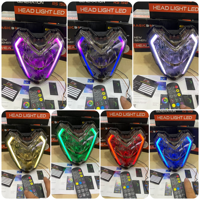 MAGIC BOY RS150 V1 & V2 S1 BLUETOOTH APP & รีโมทคอนโทรล ADJUSTABLE COLOUR LED HEAD LAMP
