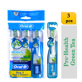 Oral-b Pro-Health แปรงสีฟันชาเขียว แมนนวล (3 ชิ้น)